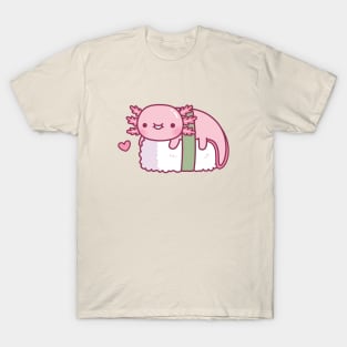 Cute Axolotl Sushi Doodle Funny T-Shirt